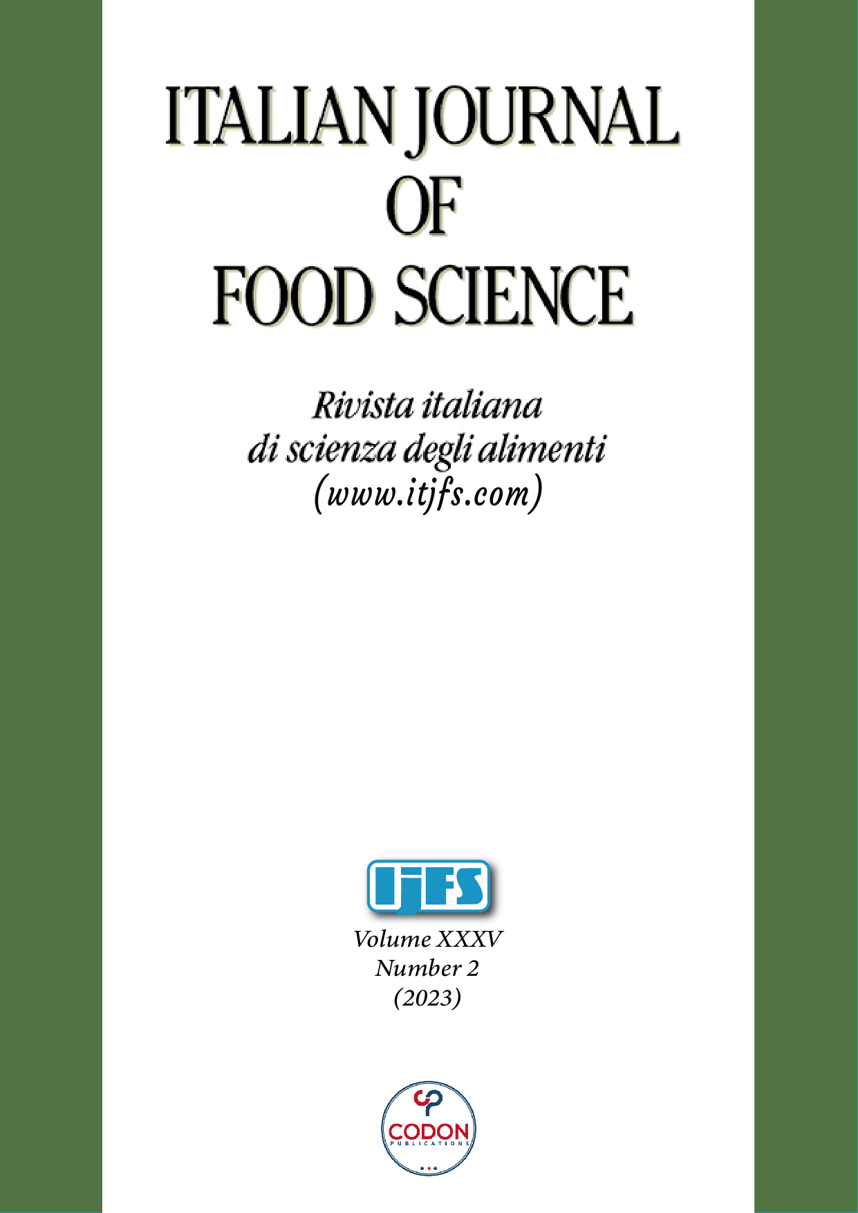 					View Vol. 35 No. 2 (2023): ITALIAN JOURNAL OF FOOD SCIENCE
				