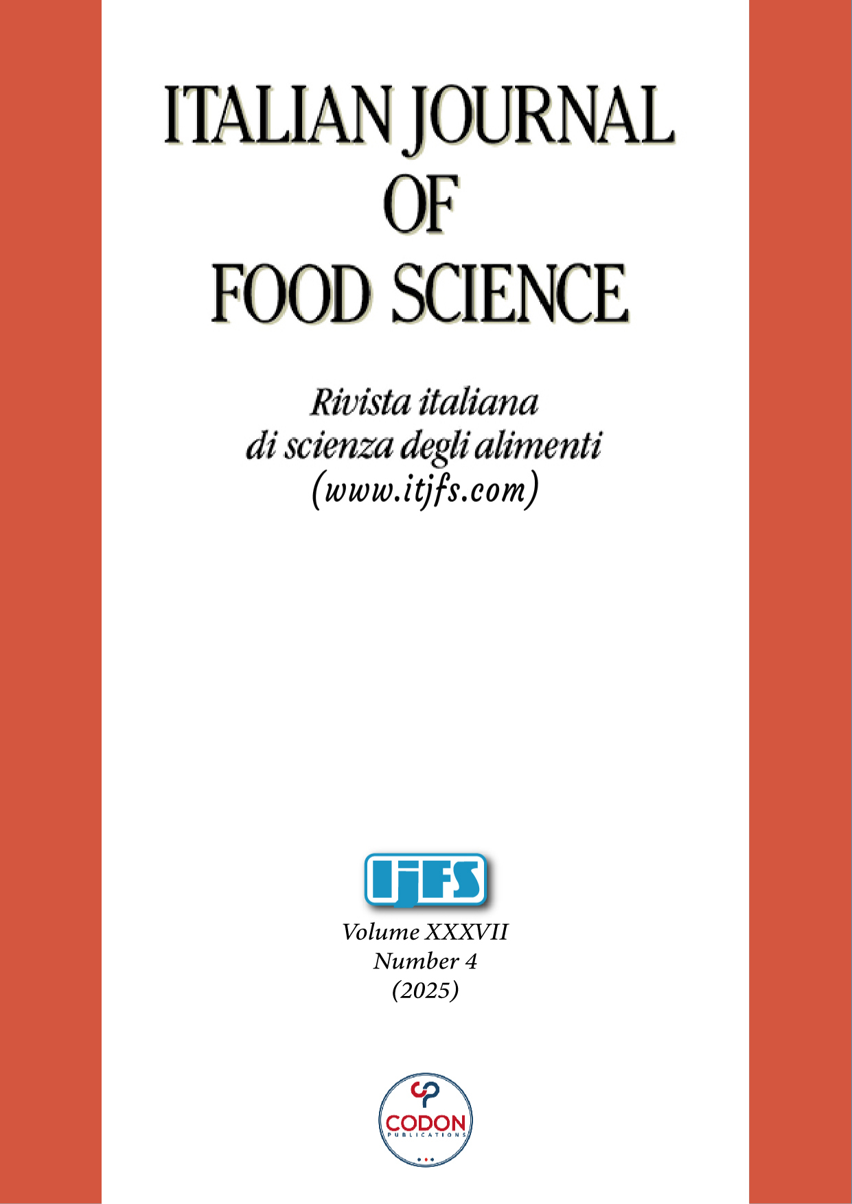 					View Vol. 37 No. 4 (2025): ITALIAN JOURNAL OF FOOD SCIENCE
				